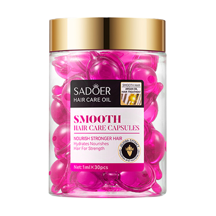 Капсули для розгладження волосся Sadoer Argan Oil Jojoba Smooth Hair Care Capsules з аргановою олією та жожоба, 30*1 мл